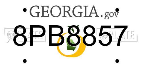 8PB8857 Georgia License Plate
