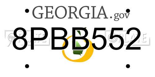 8PBB552 Georgia License Plate