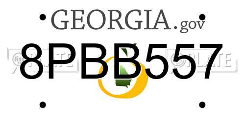 8PBB557 Georgia License Plate
