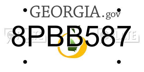 8PBB587 Georgia License Plate