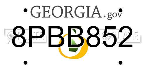 8PBB852 Georgia License Plate