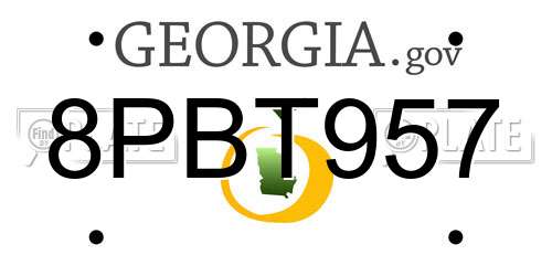 8PBT957 Georgia License Plate