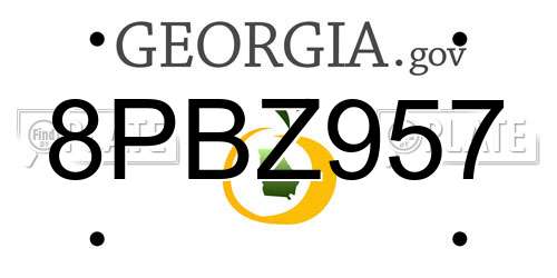 8PBZ957 Georgia License Plate