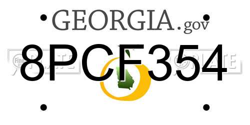 8PCF354 Georgia License Plate