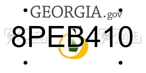 8PEB410 Georgia License Plate