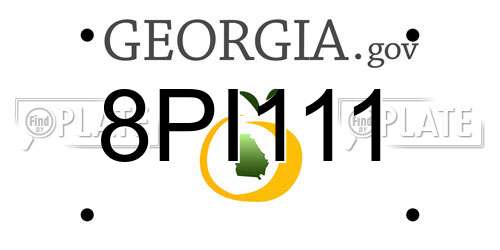 8PI111 Georgia License Plate
