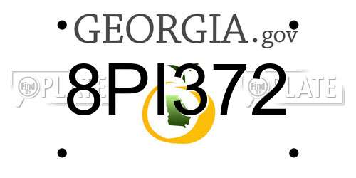 8PI372 Georgia License Plate
