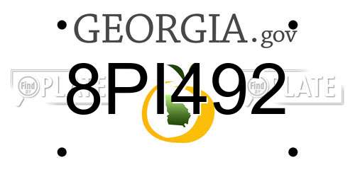 8PI492 Georgia License Plate