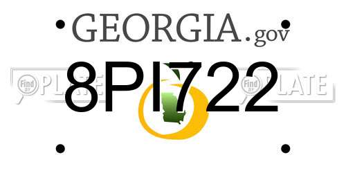 8PI722 Georgia License Plate