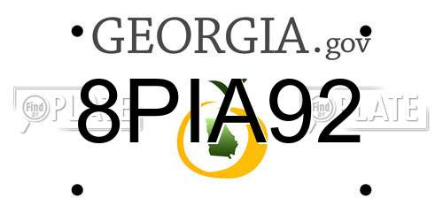 8PIA92 Georgia License Plate