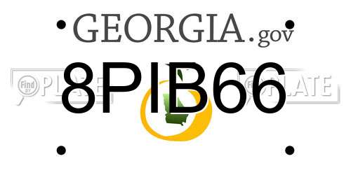 8PIB66 Georgia License Plate