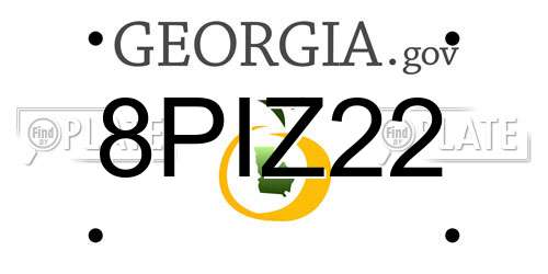 8PIZ22 Georgia License Plate