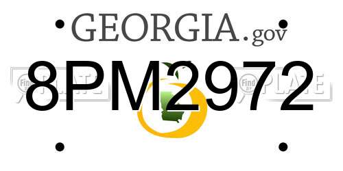 8PM2972 Georgia License Plate