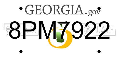 8PM7922 Georgia License Plate