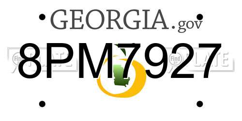 8PM7927 Georgia License Plate