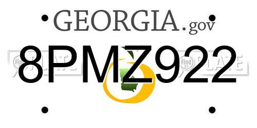 8PMZ922 Georgia License Plate