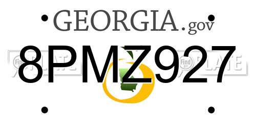 8PMZ927 Georgia License Plate