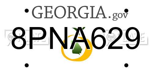 8PNA629 Georgia License Plate