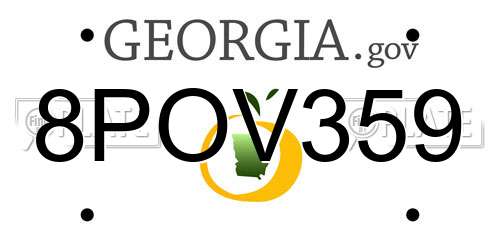 8POV359 Georgia License Plate