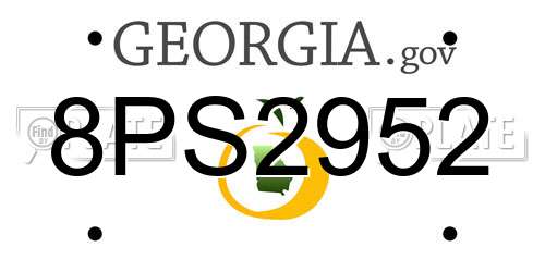8PS2952 Georgia License Plate