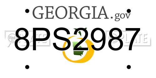8PS2987 Georgia License Plate