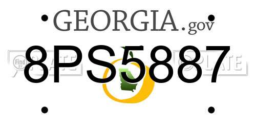 8PS5887 Georgia License Plate