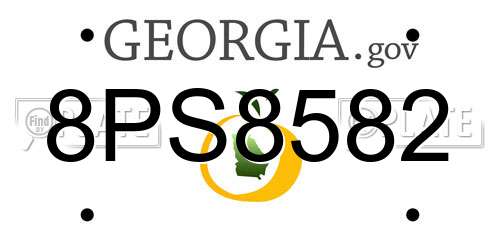 8PS8582 Georgia License Plate