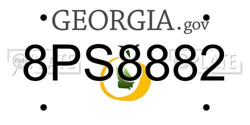 8PS8882 Georgia License Plate