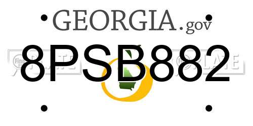 8PSB882 Georgia License Plate