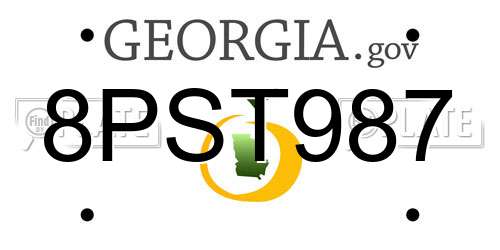 8PST987 Georgia License Plate