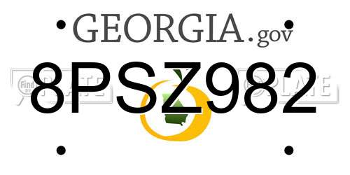 8PSZ982 Georgia License Plate