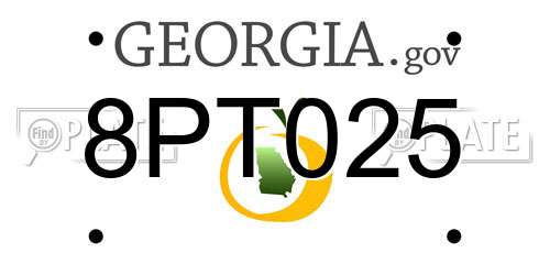 8PT025 Georgia License Plate