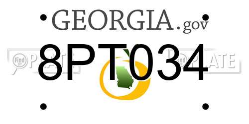 8PT034 Georgia License Plate