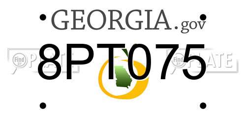 8PT075 Georgia License Plate