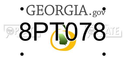 8PT078 Georgia License Plate