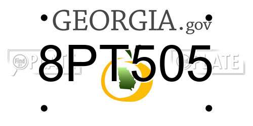 8PT505 Georgia License Plate