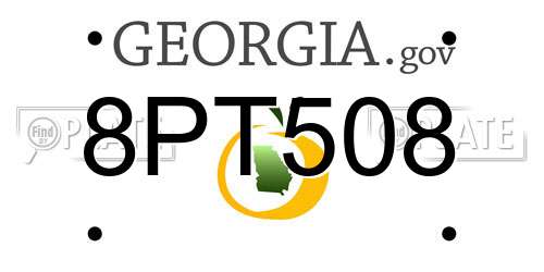 8PT508 Georgia License Plate