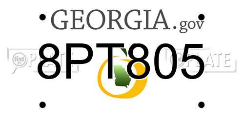 8PT805 Georgia License Plate
