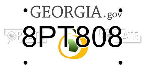 8PT808 Georgia License Plate
