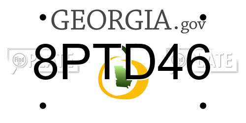 8PTD46 Georgia License Plate