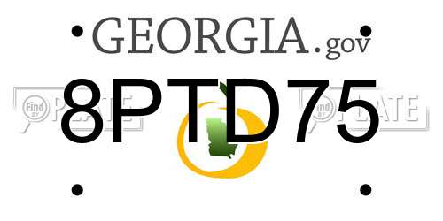 8PTD75 Georgia License Plate