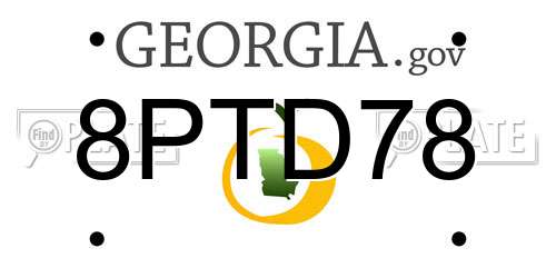 8PTD78 Georgia License Plate