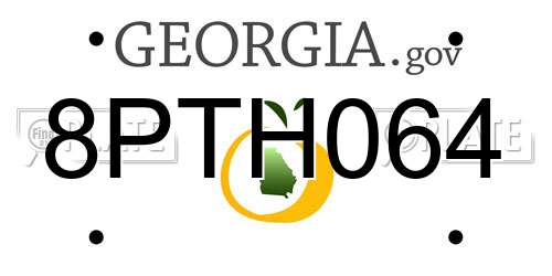 8PTH064 Georgia License Plate
