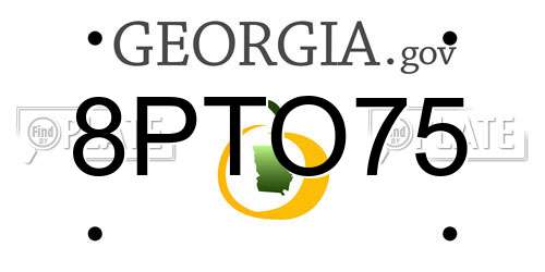8PTO75 Georgia License Plate