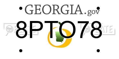 8PTO78 Georgia License Plate