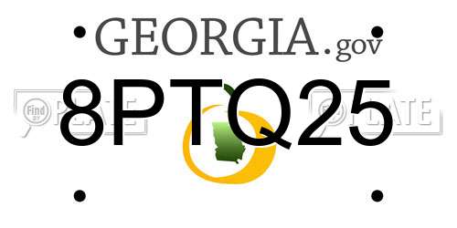 8PTQ25 Georgia License Plate