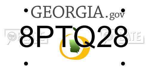8PTQ28 Georgia License Plate