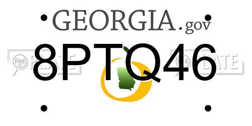 8PTQ46 Georgia License Plate