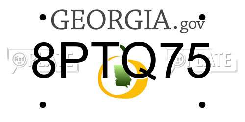 8PTQ75 Georgia License Plate