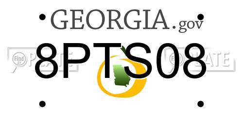 8PTS08 Georgia License Plate
